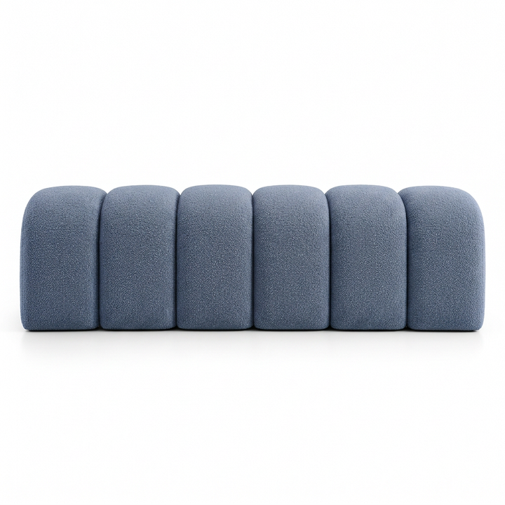 Alessia bench, straight-on front view on a white background