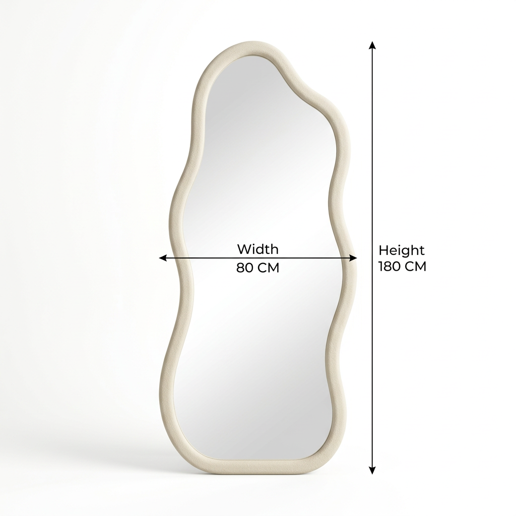 Aurelia mirror dimensions, 180 cm high and 80 cm wide