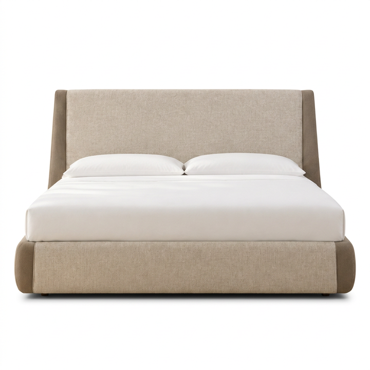 Aven bed, straight-on front view on a white background
