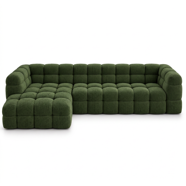 Avio sofa, straight-on front view on a white background