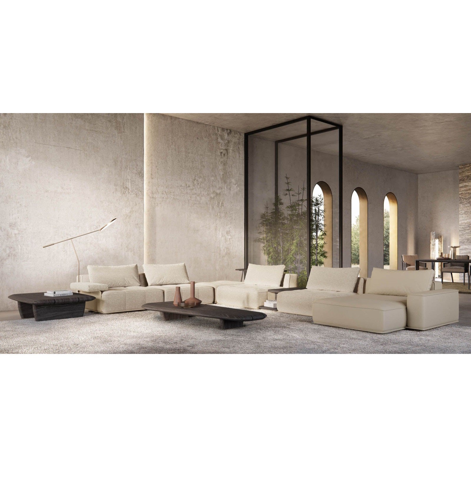 Avelis Linen Corner Sectional Sofa