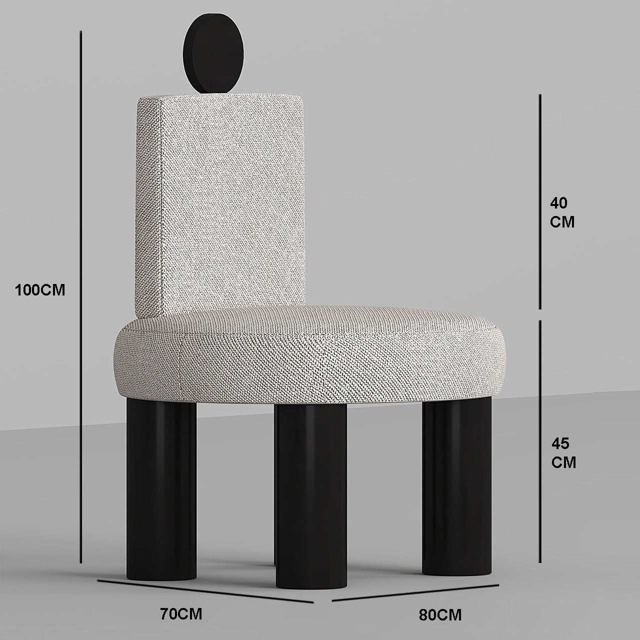 Beco Armchair  / White Jacquard Fabric