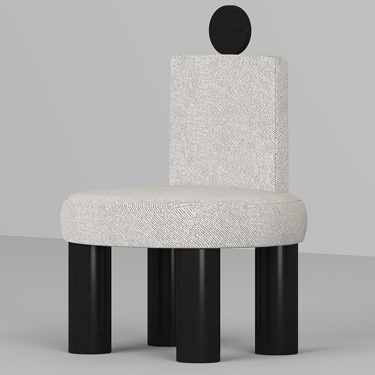 Beco Armchair  / White Jacquard Fabric