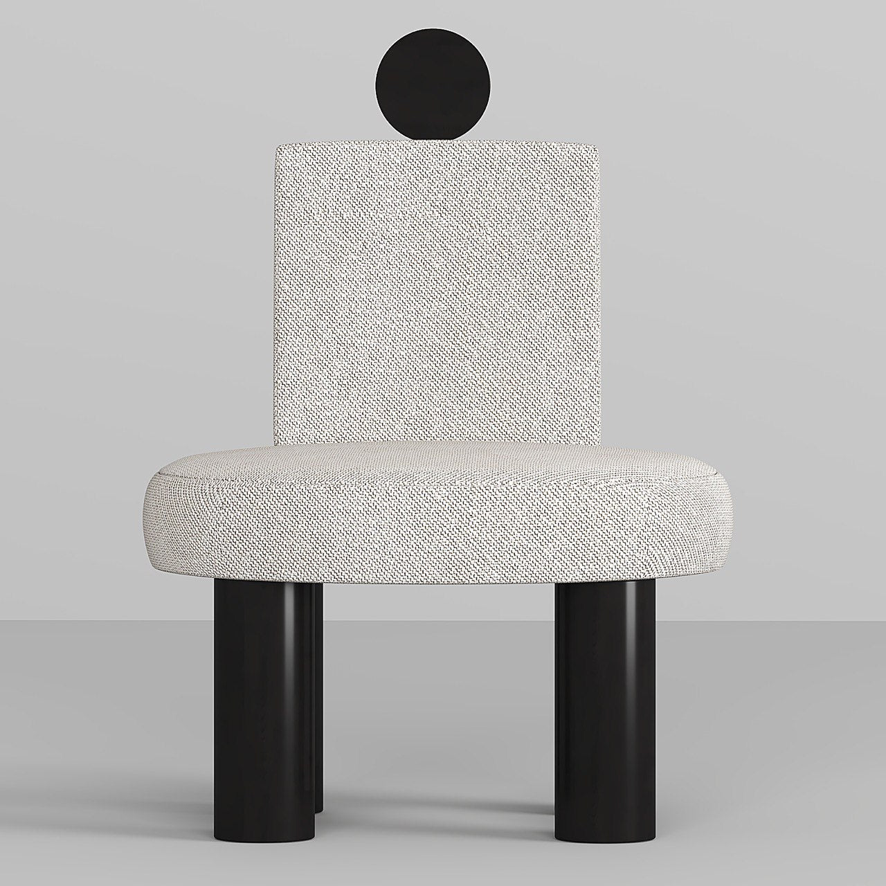 Beco Armchair  / White Jacquard Fabric