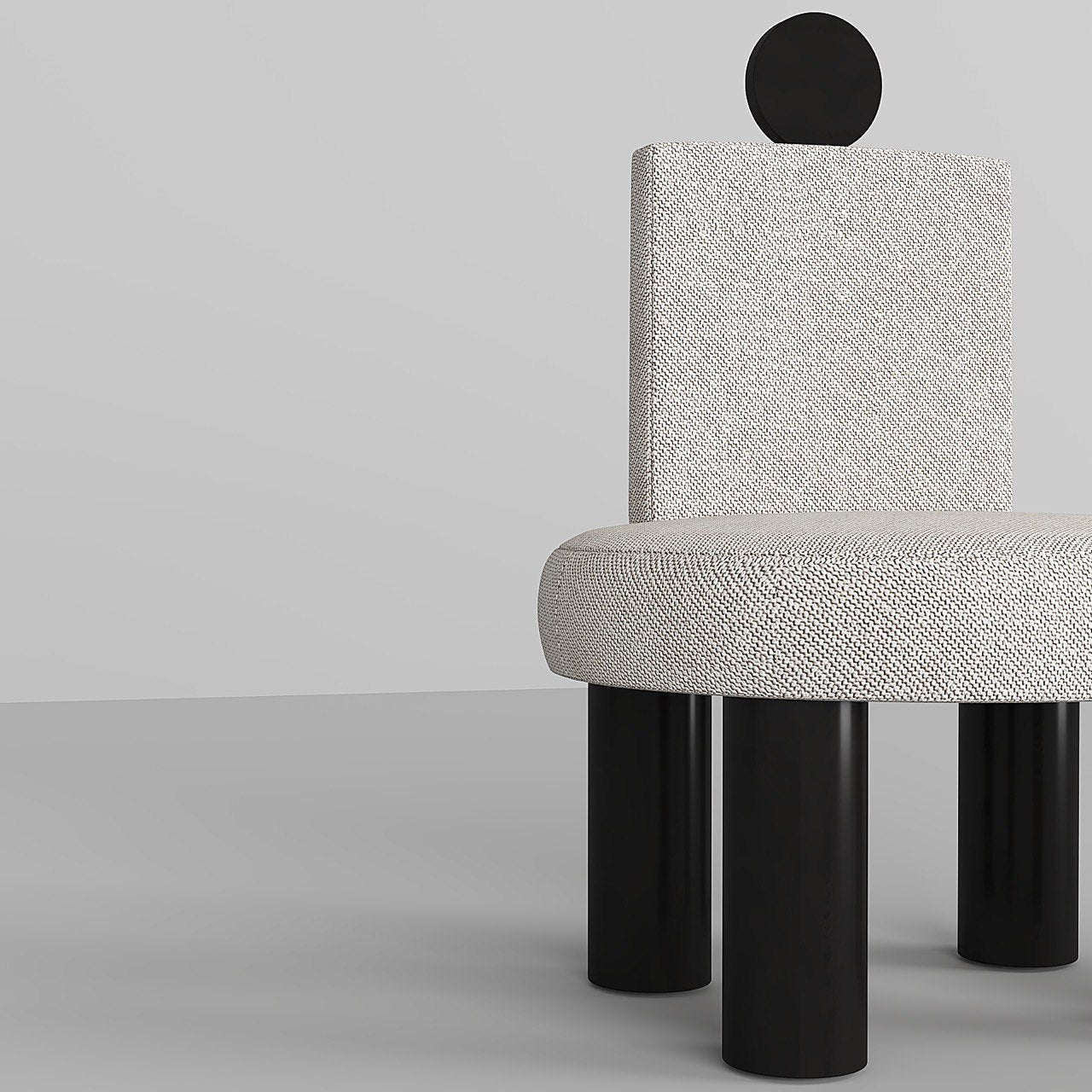 Beco Armchair  / White Jacquard Fabric