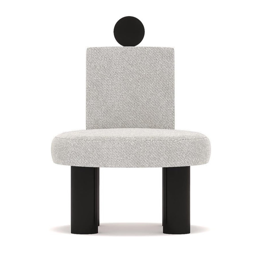 Beco Armchair  / White Jacquard Fabric