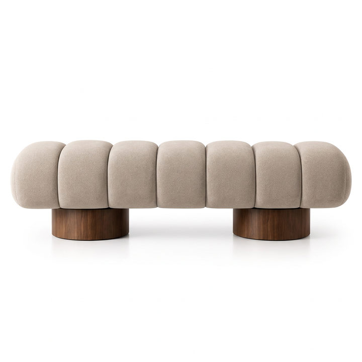 Bellini bench, straight-on front view on a white background