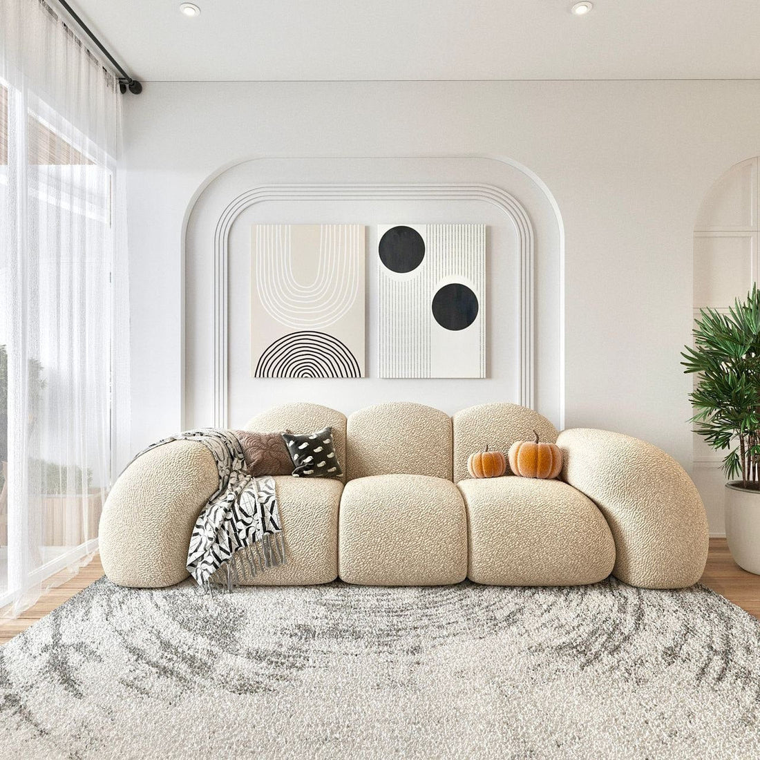 Bronco Sofa 3S / Premium Beige Boucle