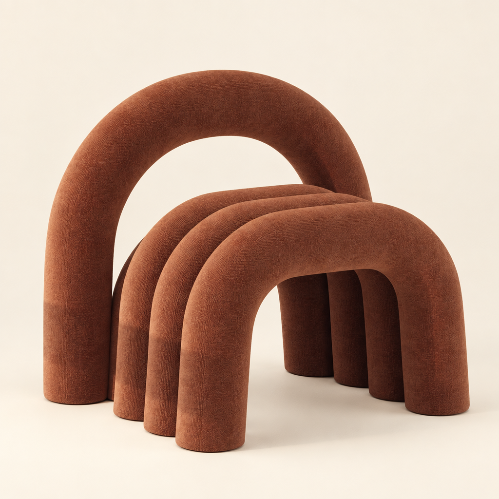 Brown velvet angled view