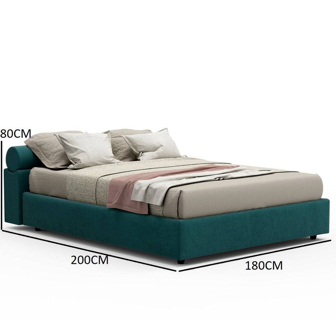 Aro Bed - Bolster Headboard Upholstered Bed