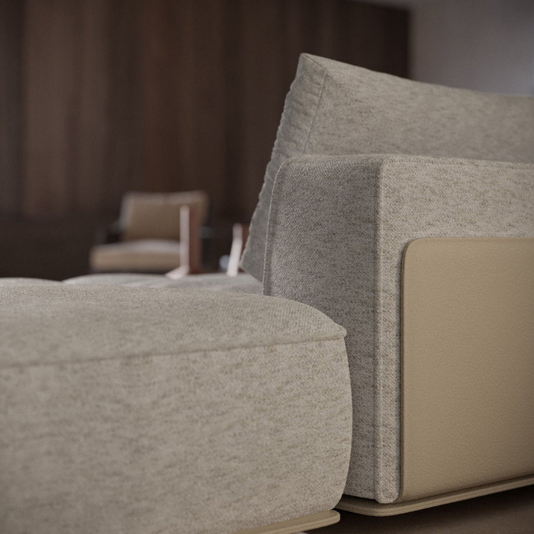 Avelis Linen Corner Sectional Sofa