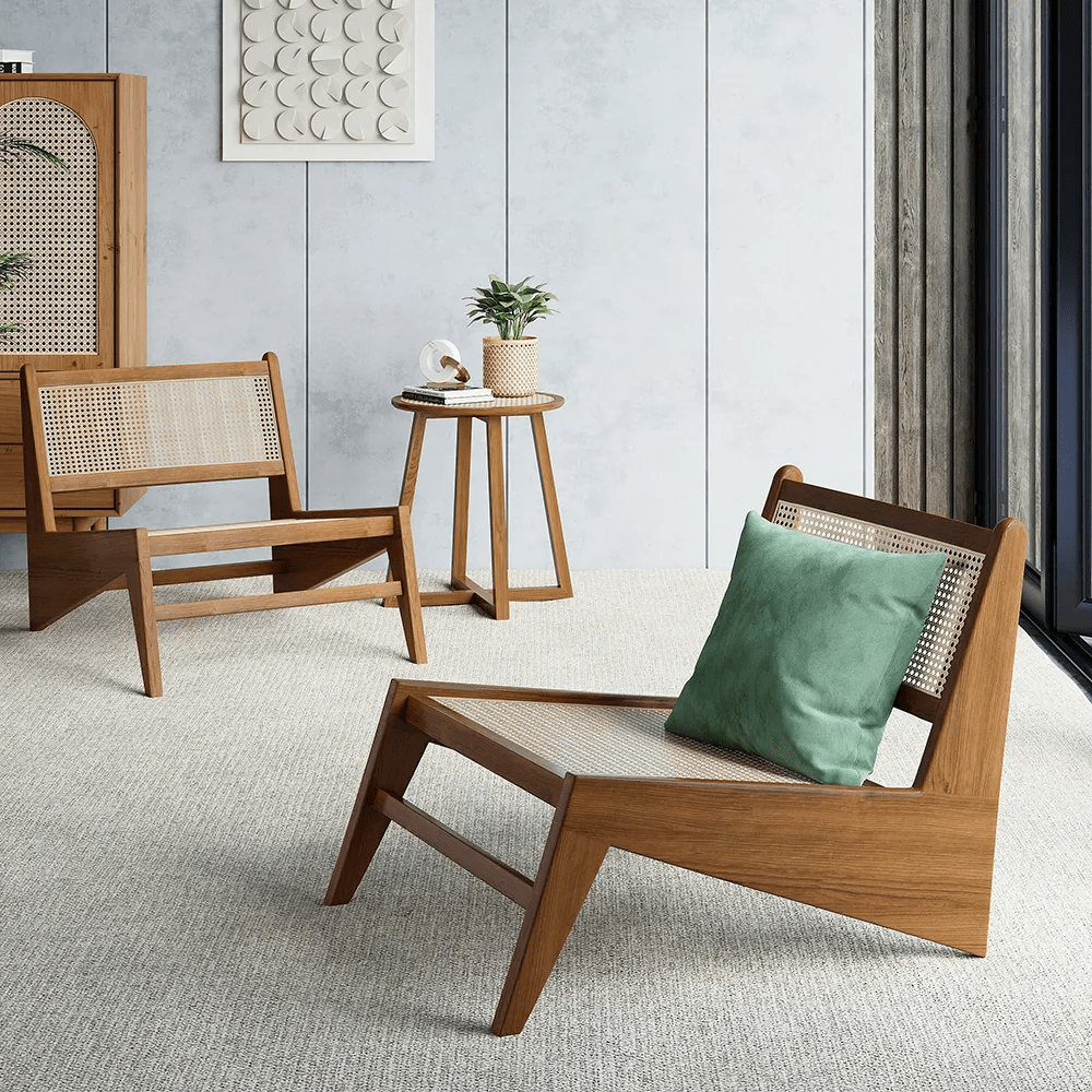 Calabria Wood Lounge Chair  / 56 x 69 CM