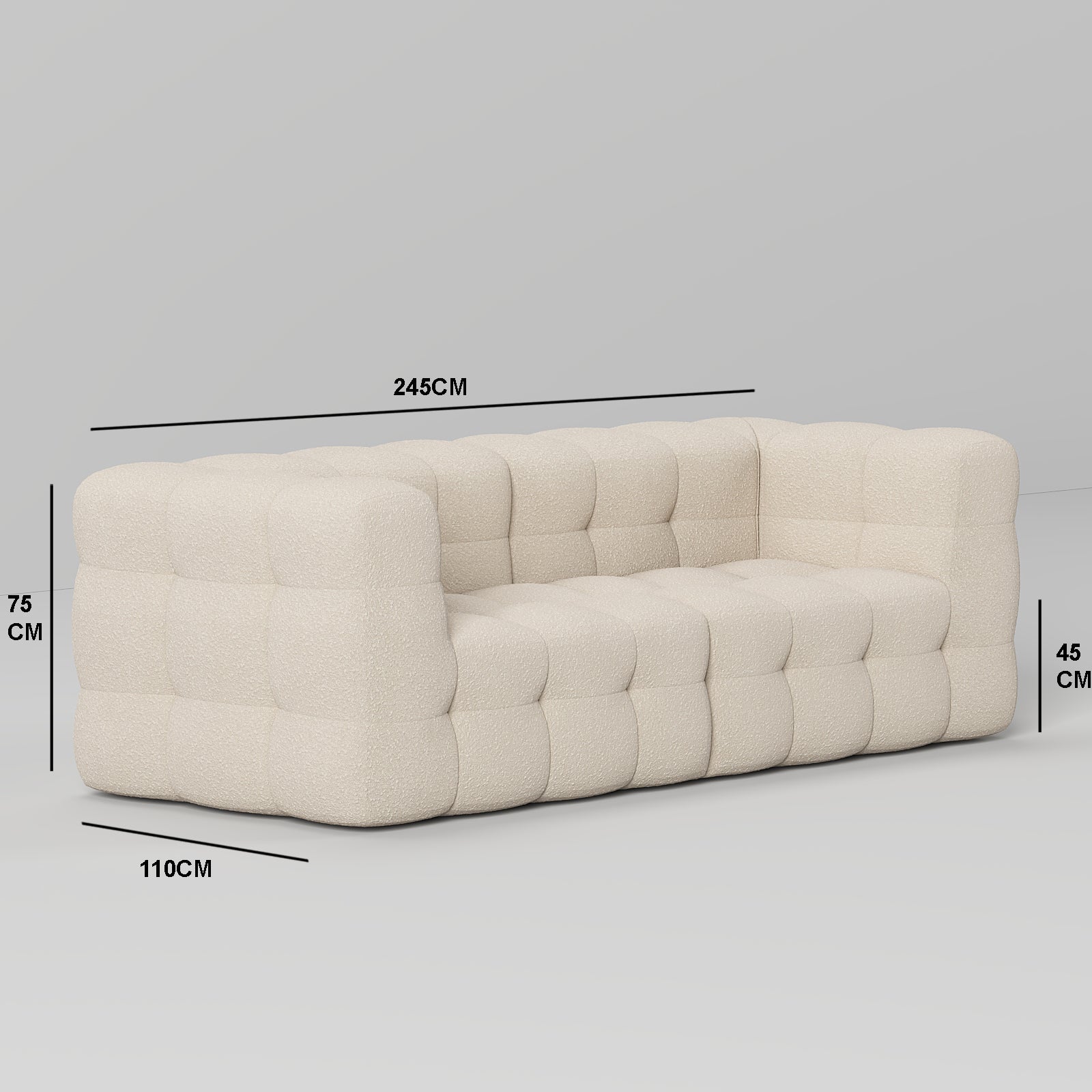 COCO Tufted Sofa 2S / Beige Boucle