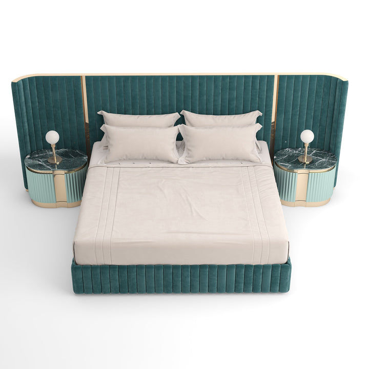 Neris Bed - Wide Channel Upholstered Bed
