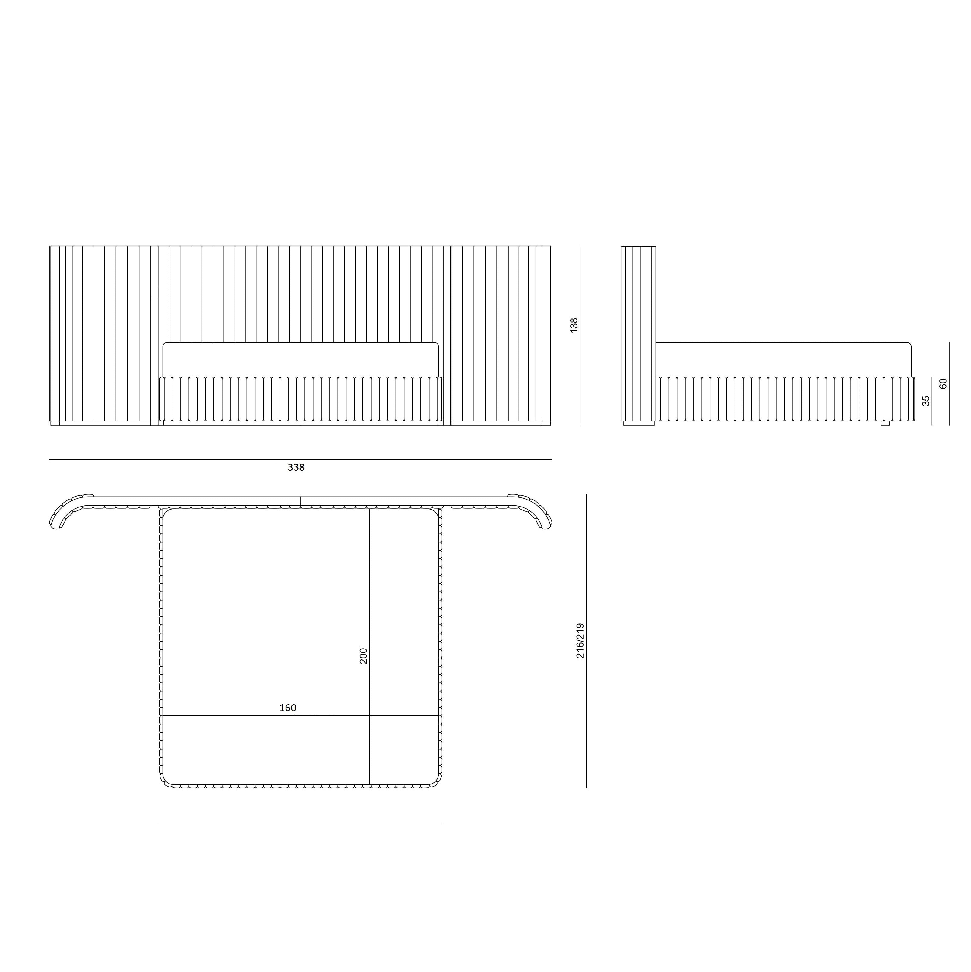 Neris Bed - Wide Channel Upholstered Bed