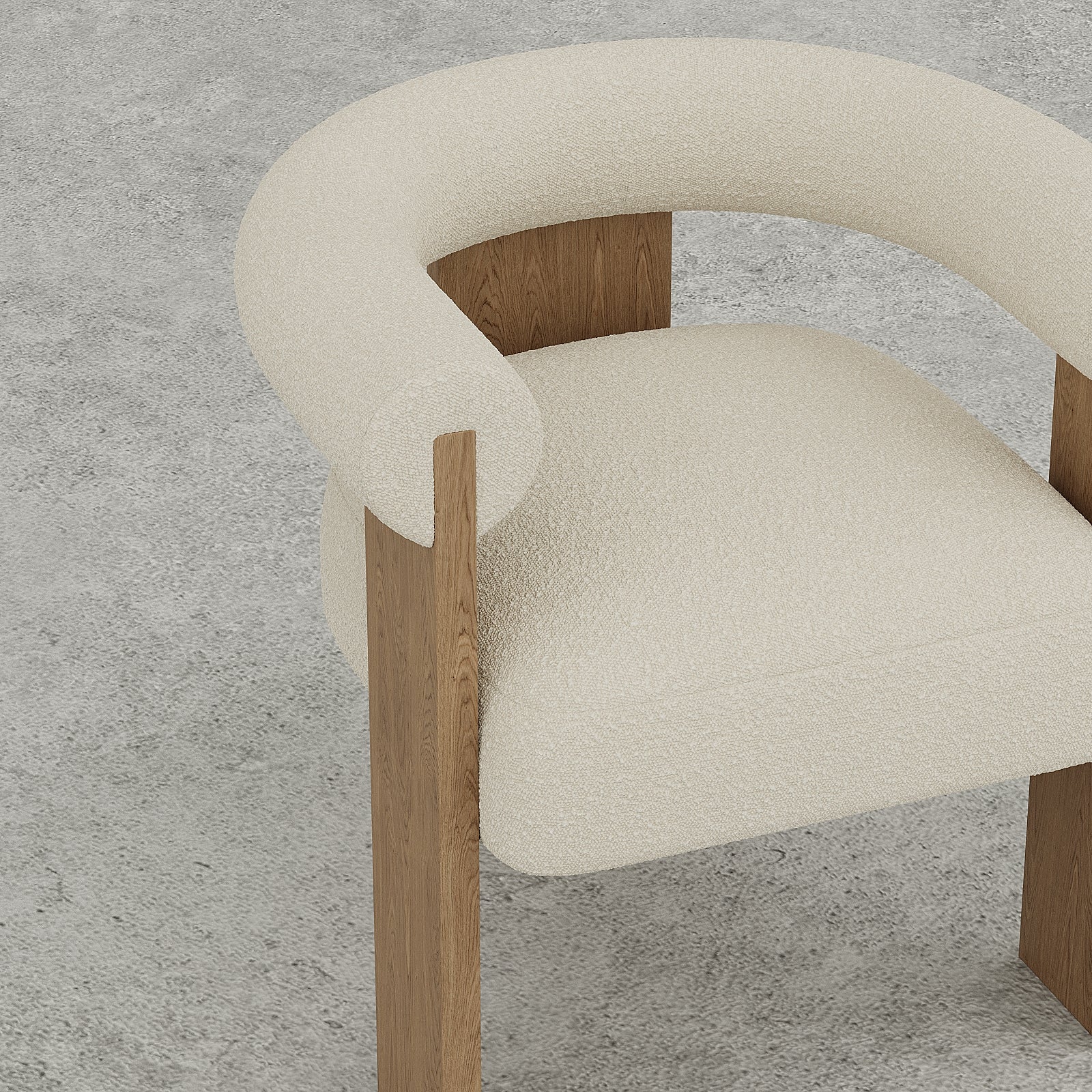 Micah Armchair / White Boucle