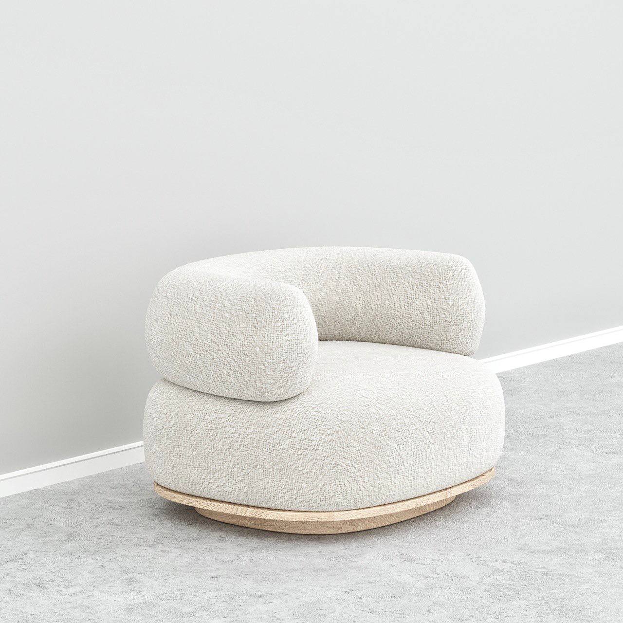 Dreamy Armchair / White Boucle