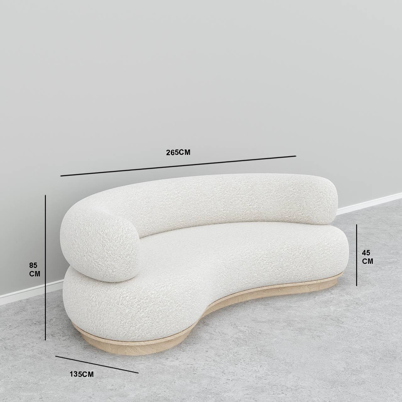 Dreamy Sofa 3S / White Boucle