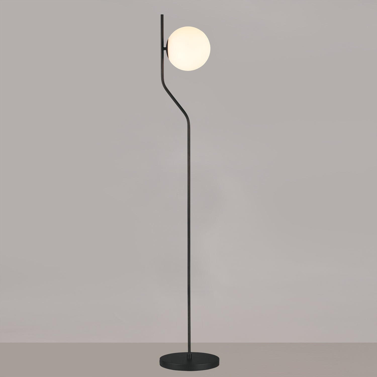 Floor Lamp Maui / Opal Glass & Metal