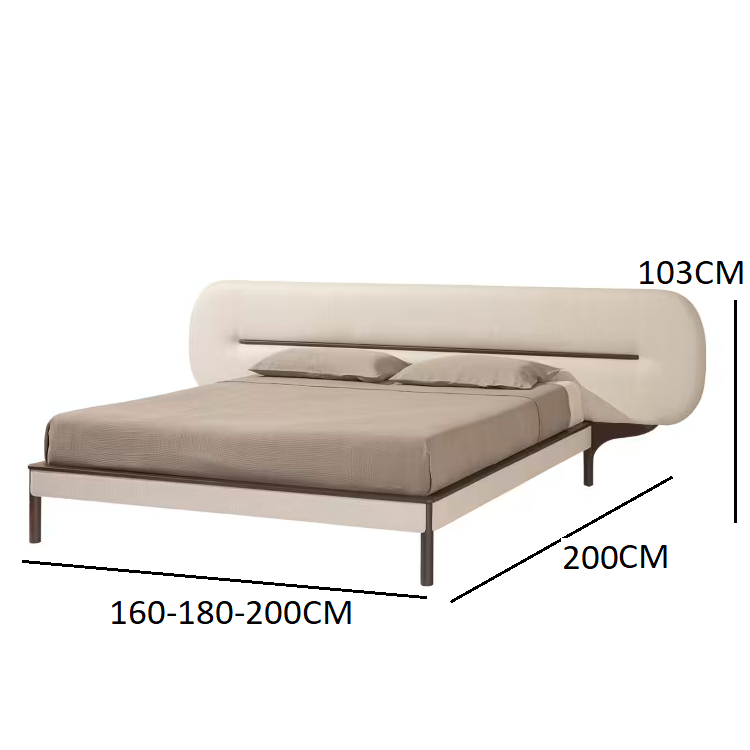 Liora Bed - Rounded Upholstered Headboard