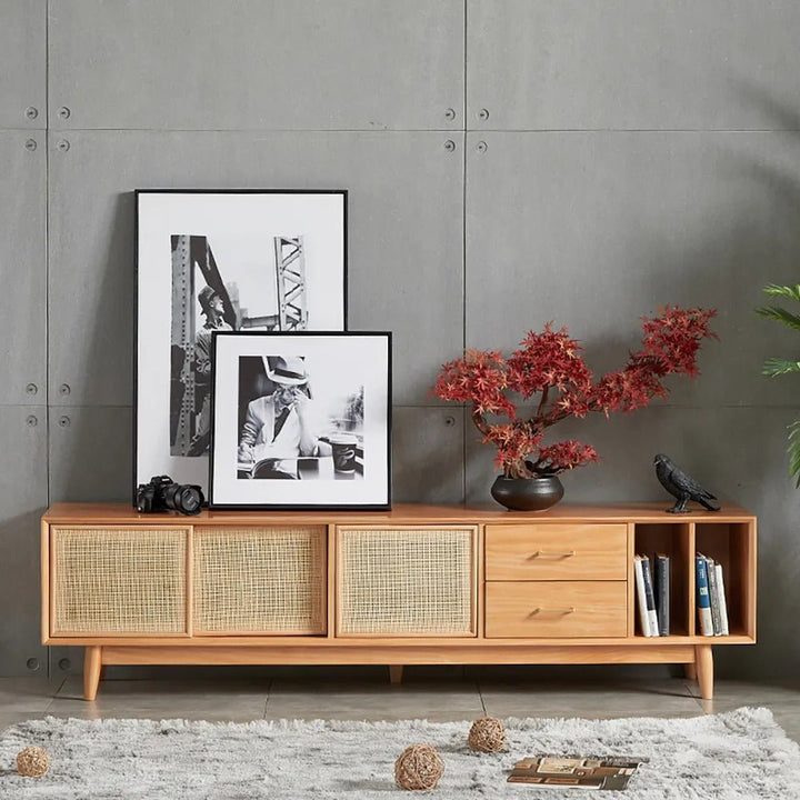 Gal TV Unit / Beech & Rattan
