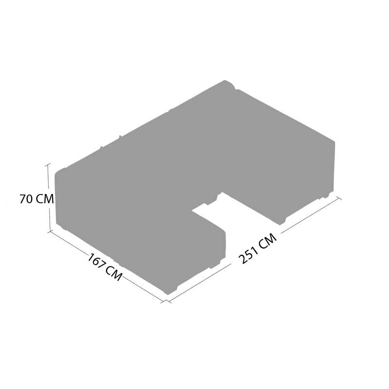 Gian V2 Modular Sectional / 251 W x 85 D CM Jade Upholstery