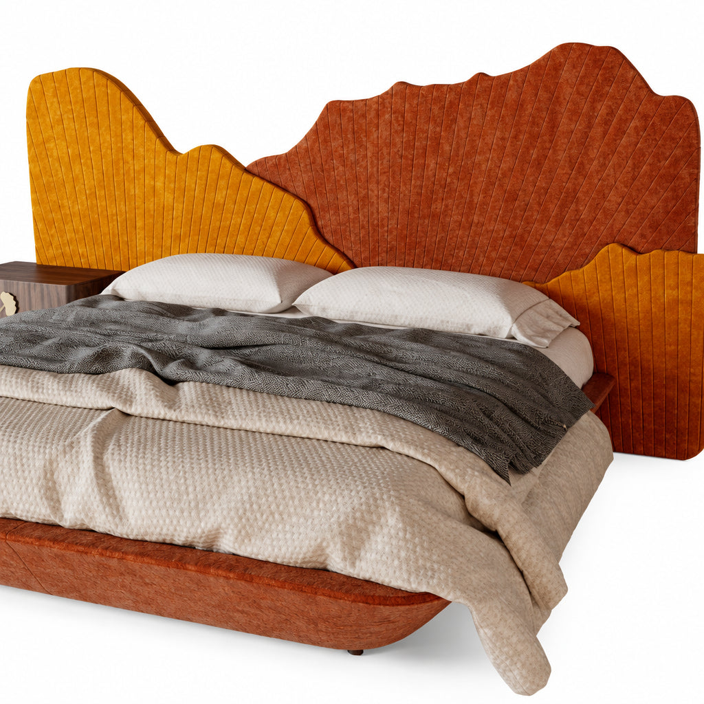 Ginko Bed - Sculptural Upholstered Bed