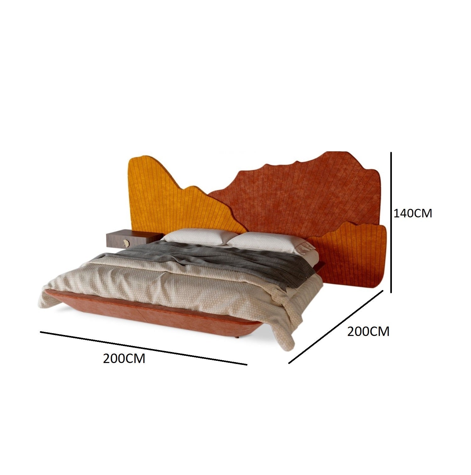 Ginko Bed - Sculptural Upholstered Bed