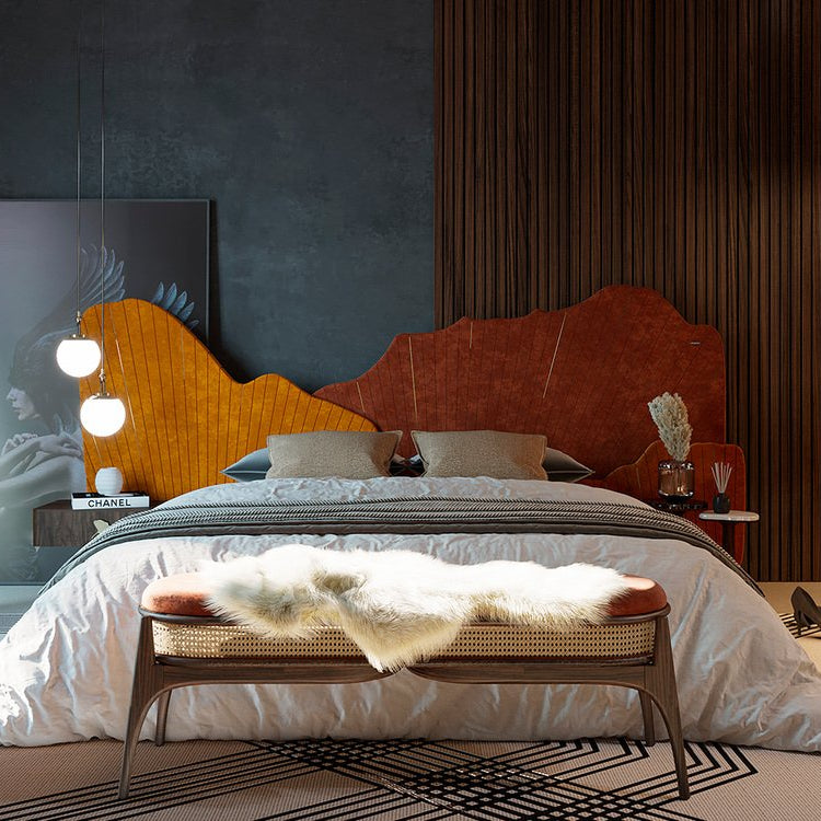 Ginko Bed - Sculptural Upholstered Bed