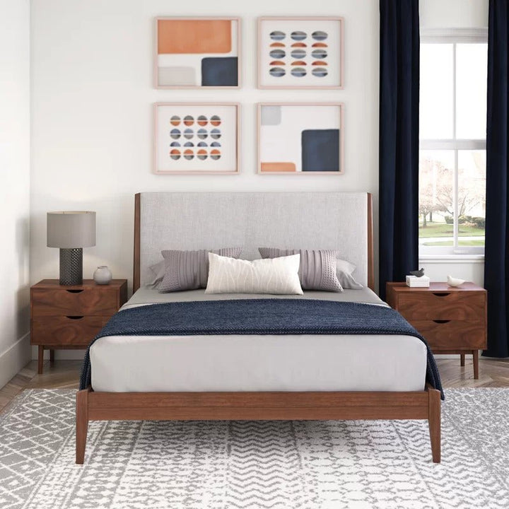 Gwyneth Platform Bed / Linen Upholstery