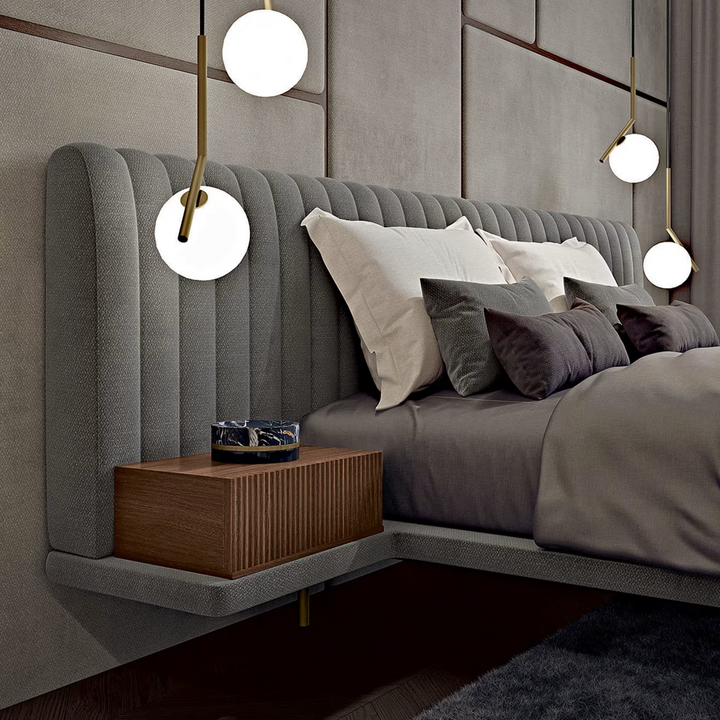 Avel Bed - Channel-Tufted Fabric Bed