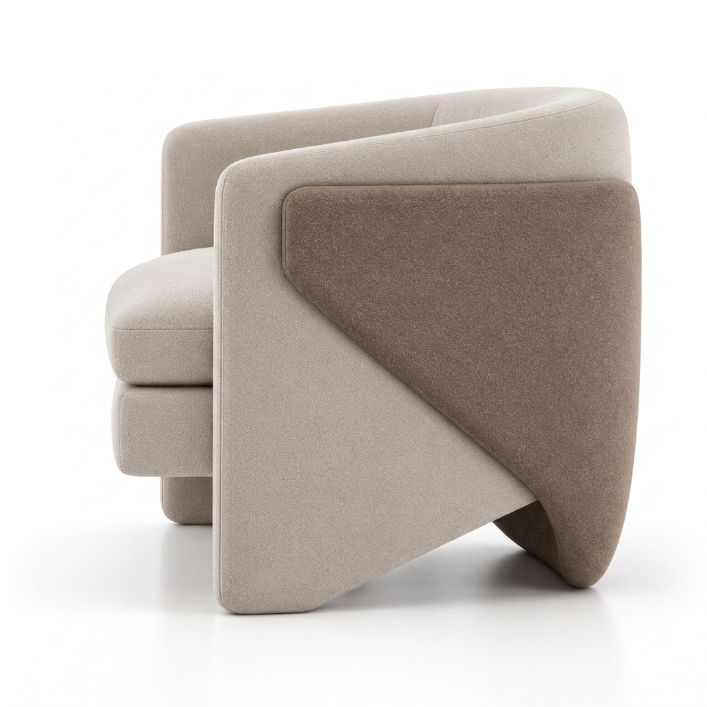 Varen ivory-beige and mocha armchair left side