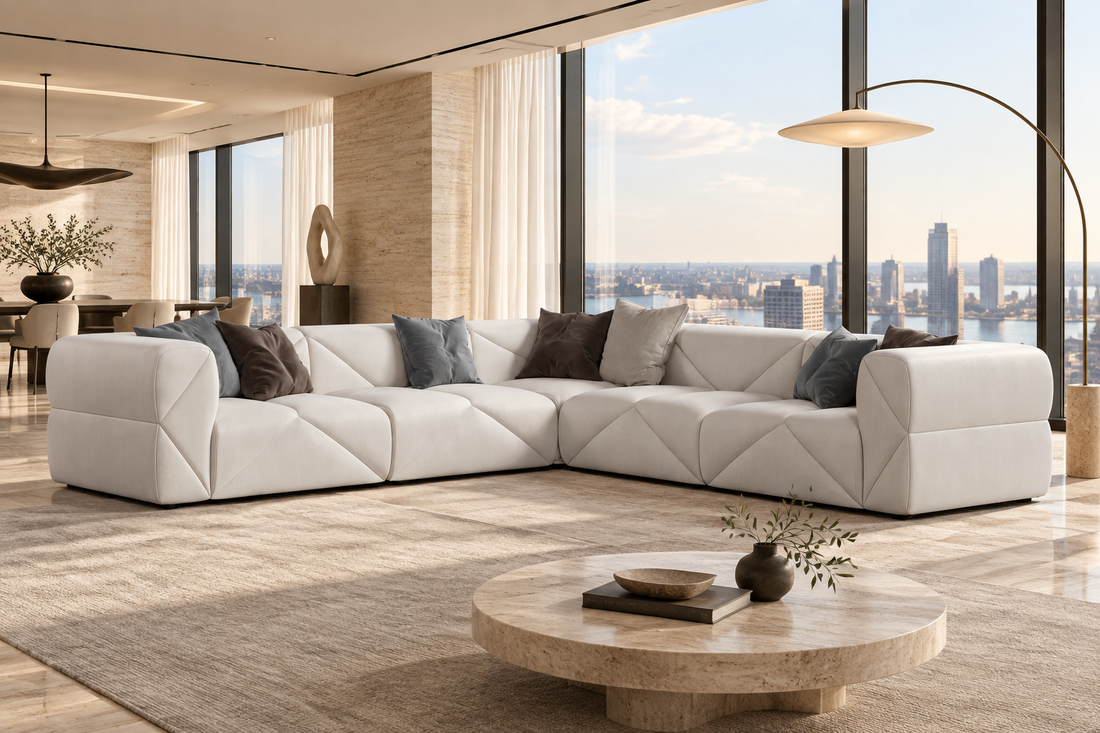 Varen corner sofa in a luxury modern living room