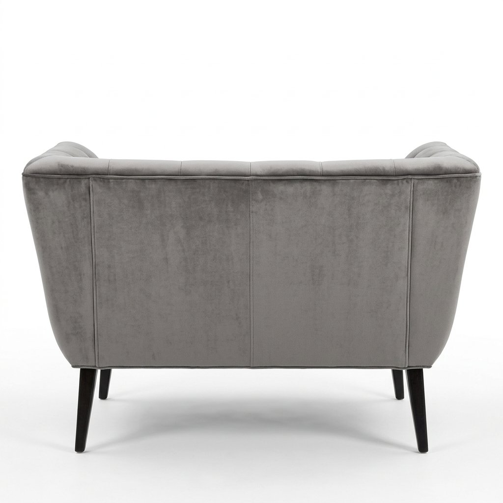 AI-reconstructed rear view of Brielle grey armchair