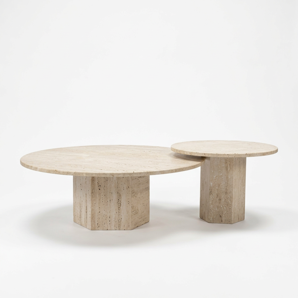 Orva coffee table set front studio view