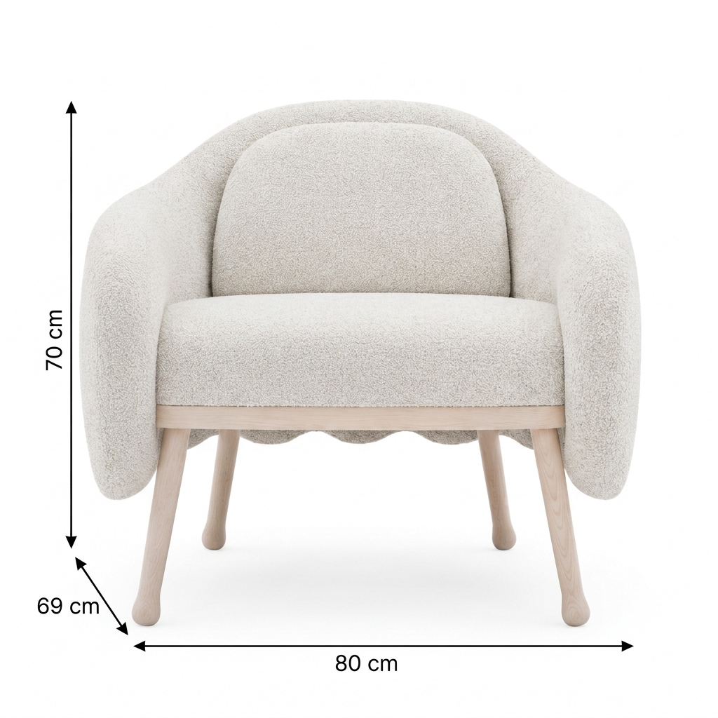 Evania armchair dimensions 80 cm W 69 cm D 70 cm H