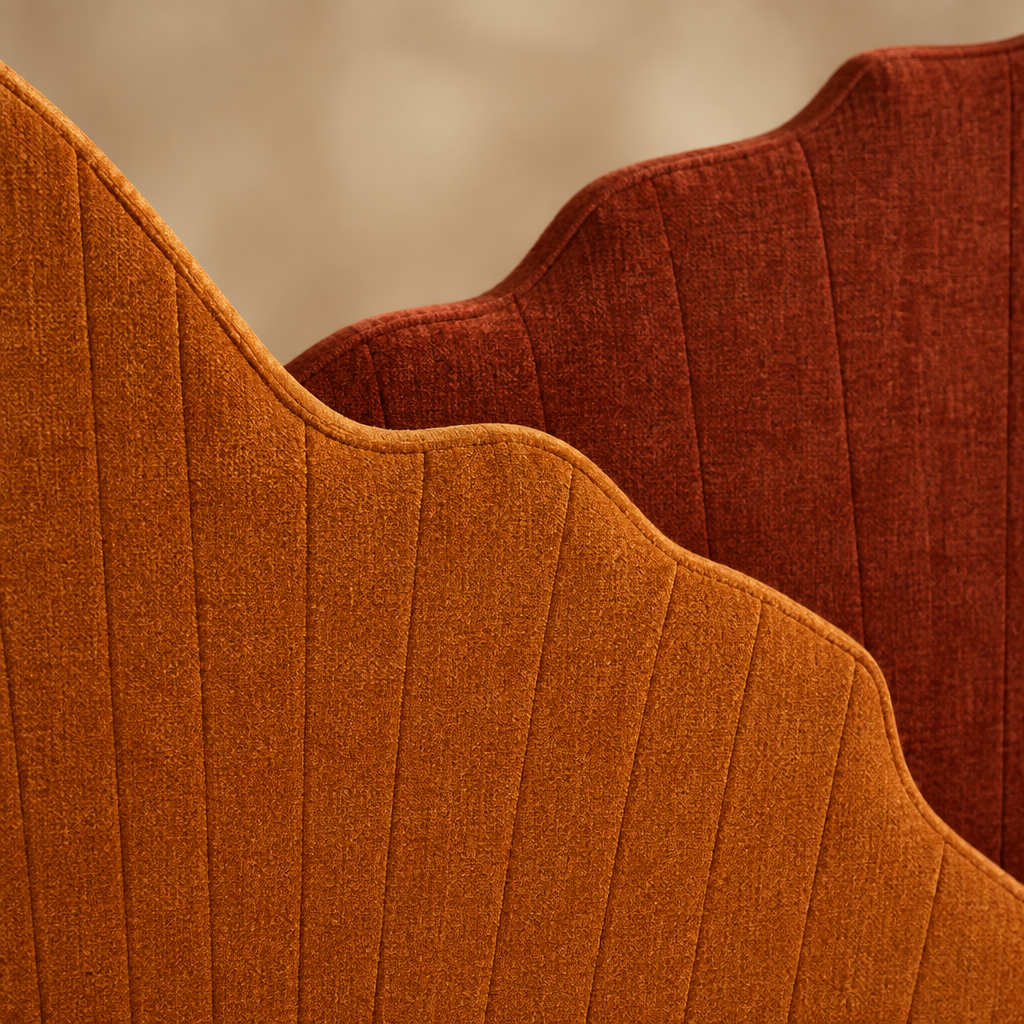 Ginko layered headboard fabric detail