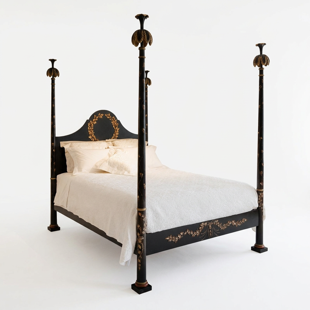 Aurel bed right view on white background