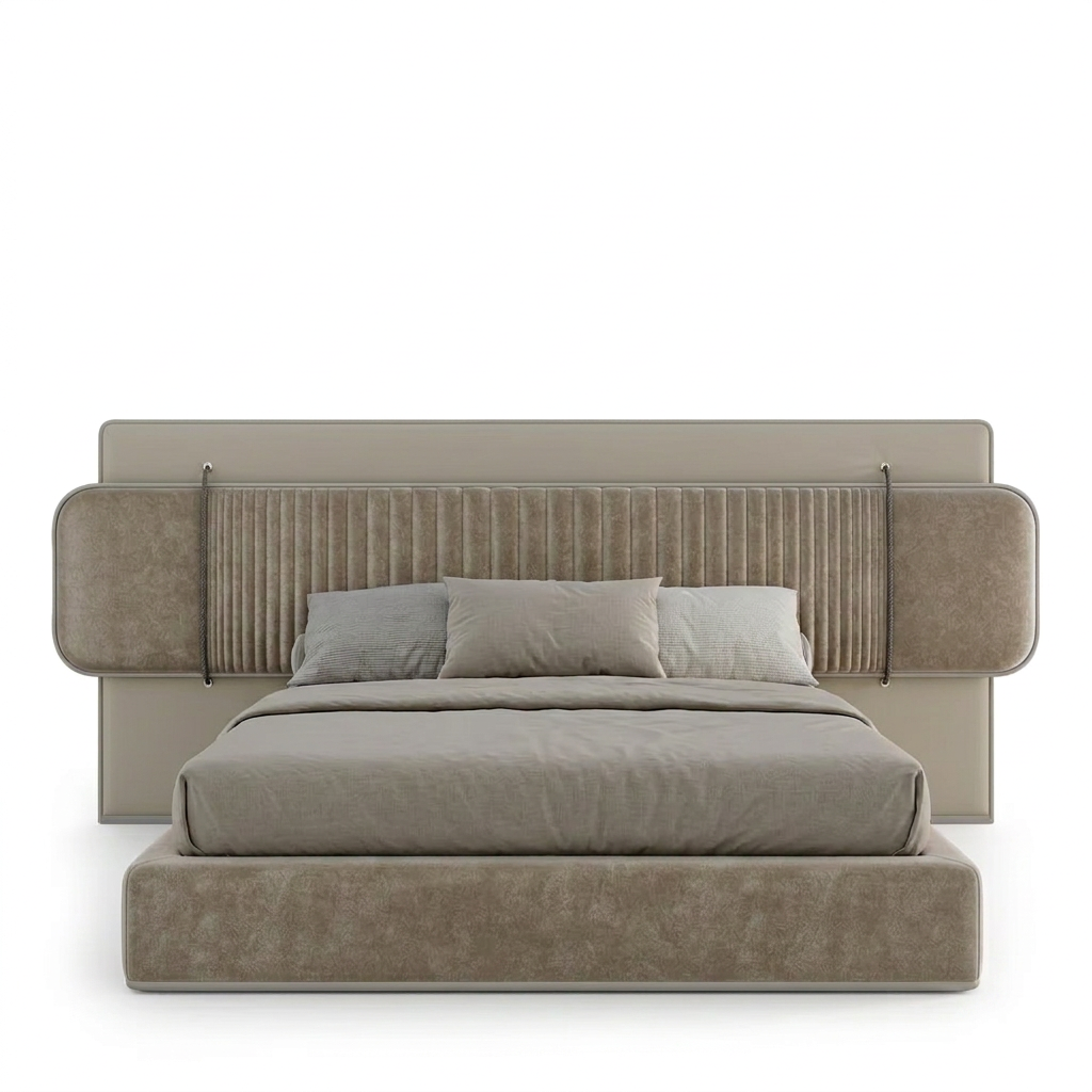 Tavia bed front view on white background