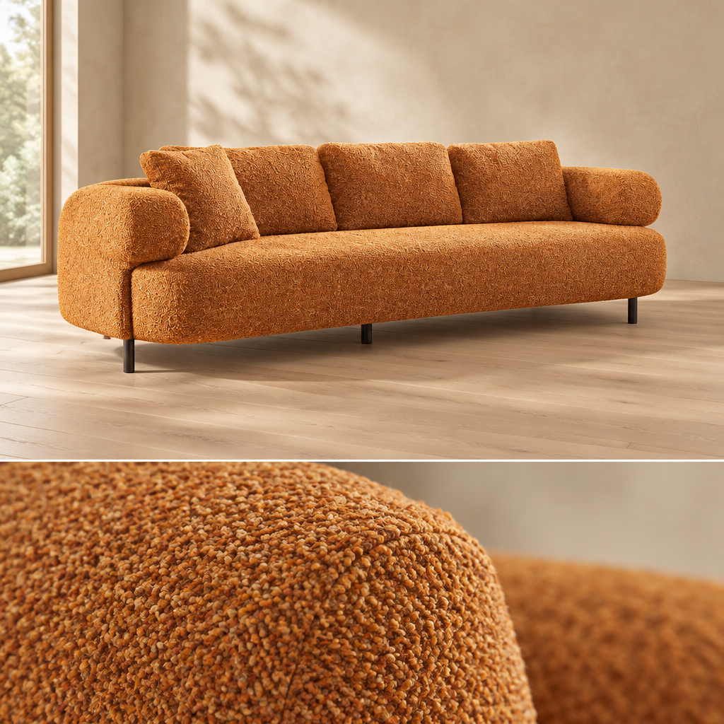 Elara sofa in warm beige interior