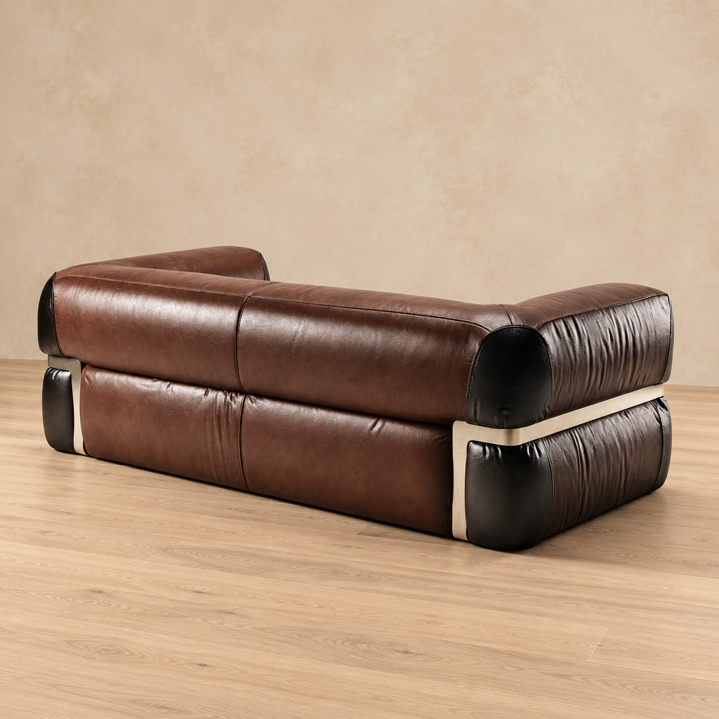 Doren leather sofa rear view