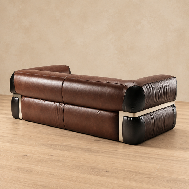 Doren leather sofa rear view