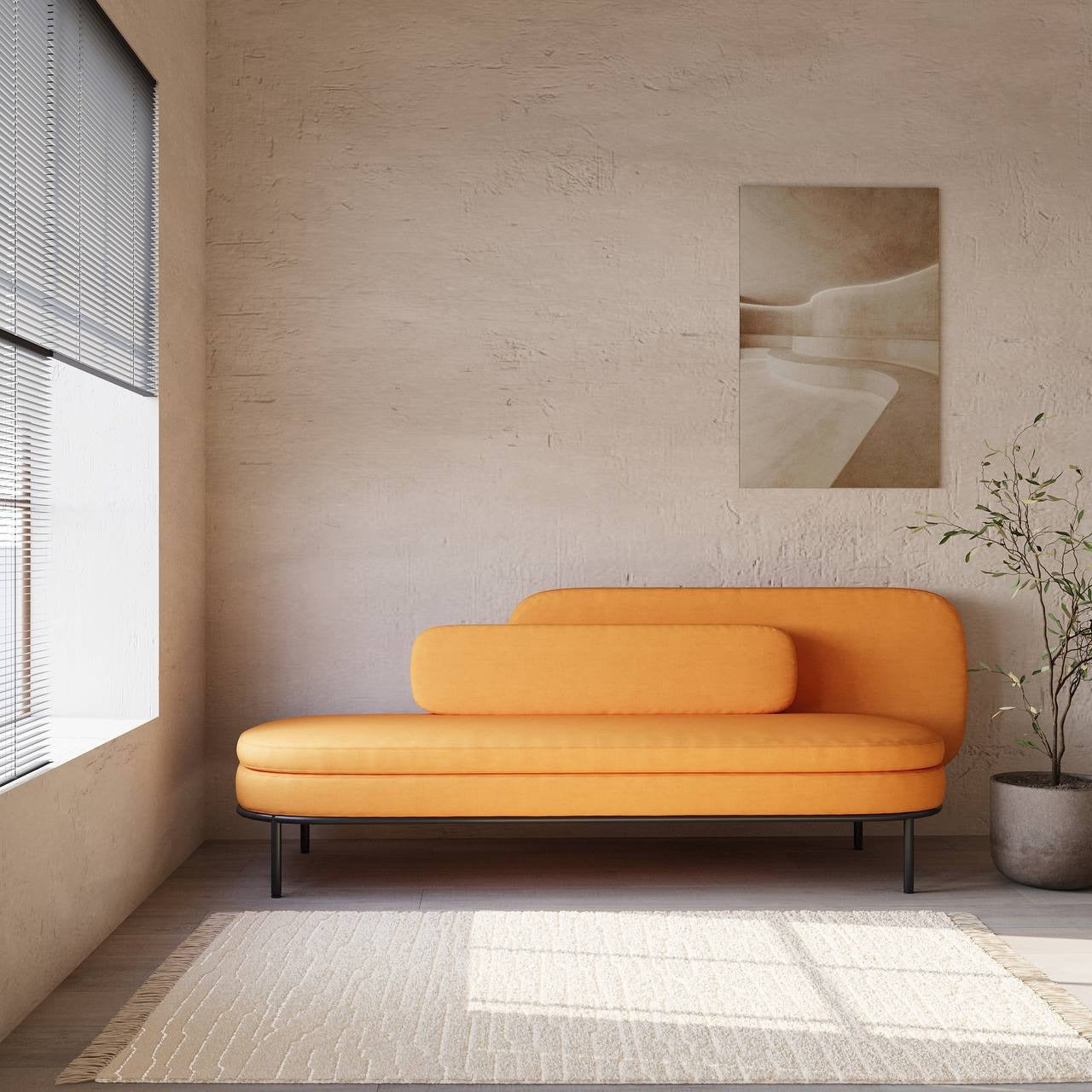 Cellina Chaise / Yellow Velvet