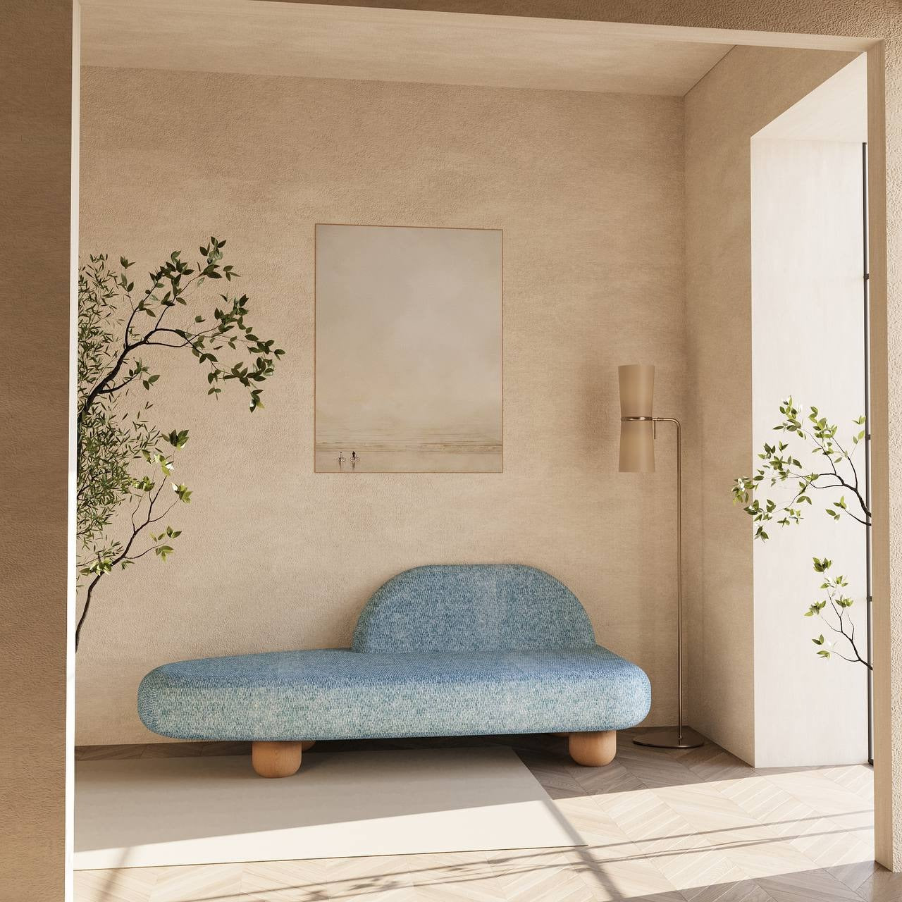 Audrey Chaise / Baby Blue Cotton Blend