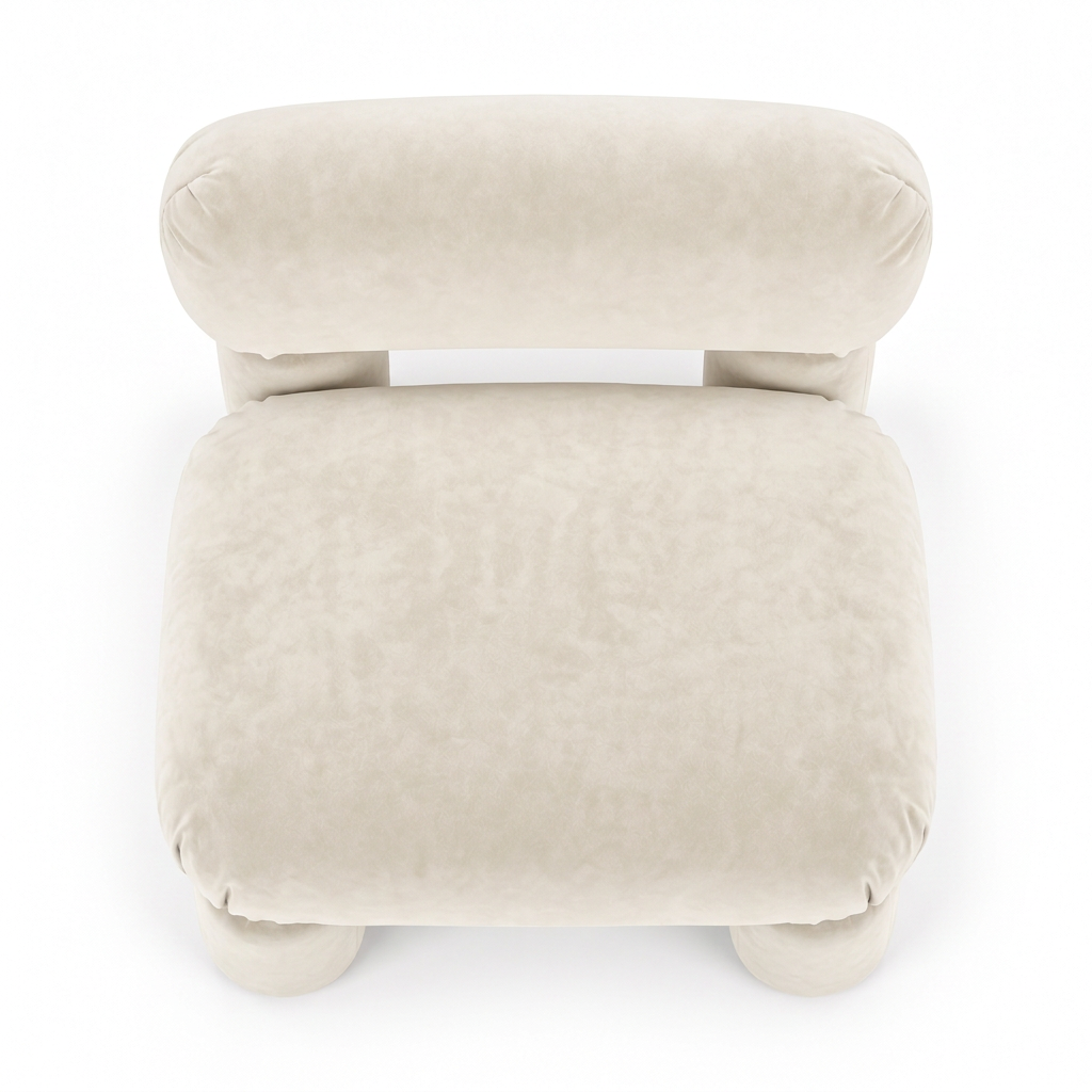 Tavio ivory lounge chair top view