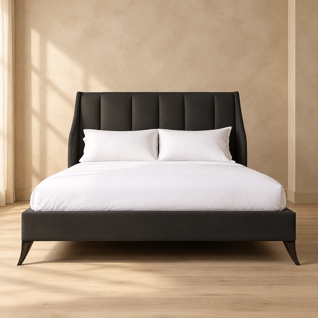 Orin black upholstered bed