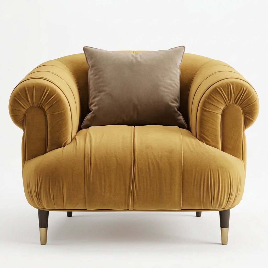 Roswick mustard armchair, AI colour visualisation