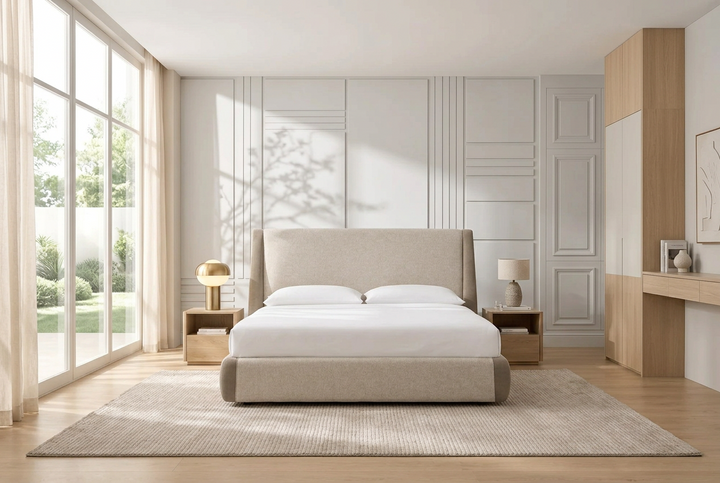 Aven wingback bed front view