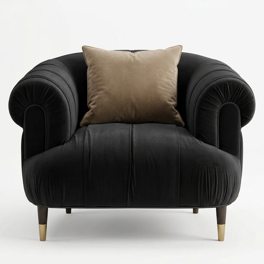 Roswick black armchair, AI colour visualisation