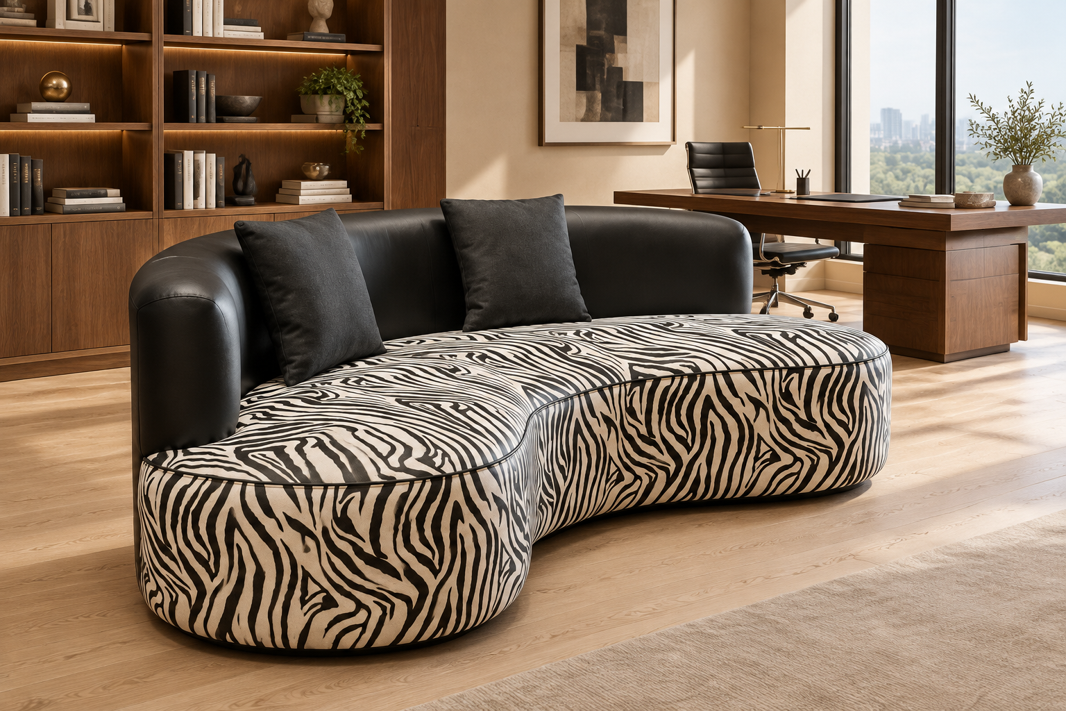 Zevan sofa in a modern home office